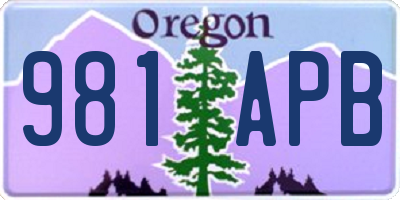 OR license plate 981APB