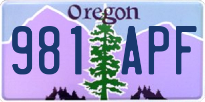 OR license plate 981APF