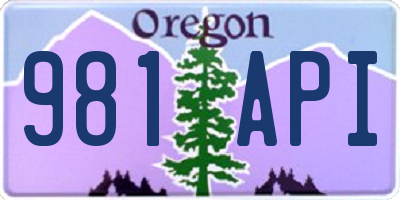 OR license plate 981API