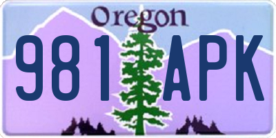 OR license plate 981APK