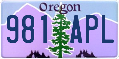 OR license plate 981APL