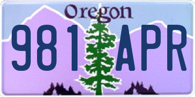 OR license plate 981APR