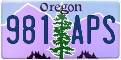 OR license plate 981APS