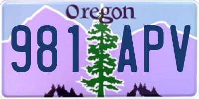 OR license plate 981APV