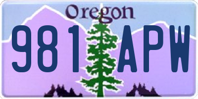 OR license plate 981APW