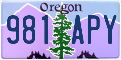 OR license plate 981APY