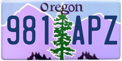 OR license plate 981APZ