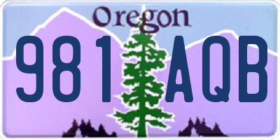 OR license plate 981AQB