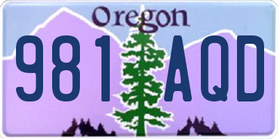 OR license plate 981AQD