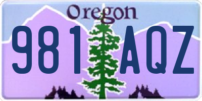 OR license plate 981AQZ