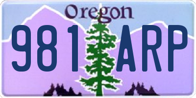 OR license plate 981ARP