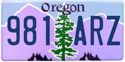 OR license plate 981ARZ