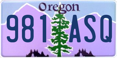 OR license plate 981ASQ