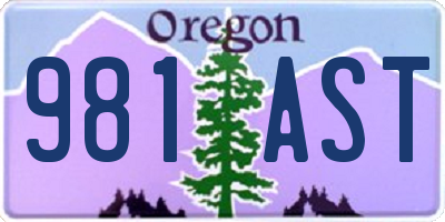 OR license plate 981AST