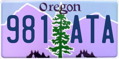 OR license plate 981ATA