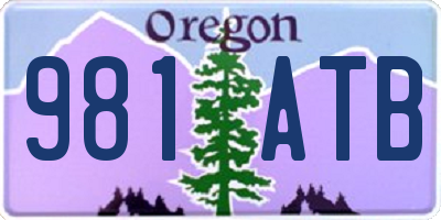 OR license plate 981ATB