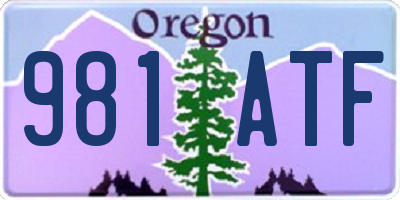 OR license plate 981ATF