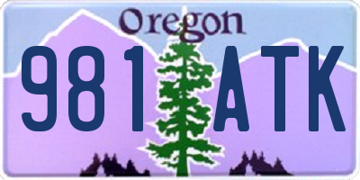 OR license plate 981ATK