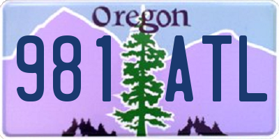 OR license plate 981ATL