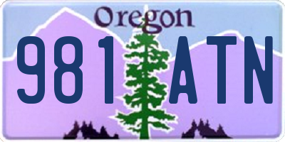 OR license plate 981ATN