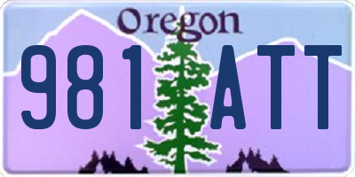 OR license plate 981ATT