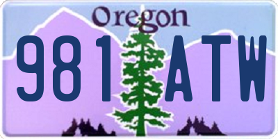 OR license plate 981ATW