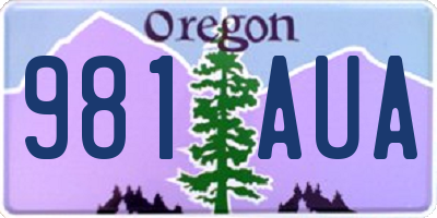 OR license plate 981AUA