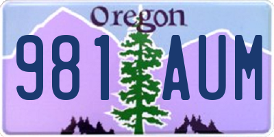 OR license plate 981AUM