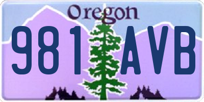 OR license plate 981AVB