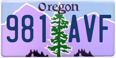 OR license plate 981AVF