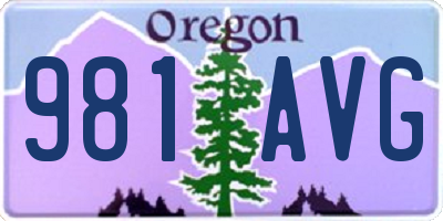 OR license plate 981AVG