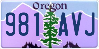 OR license plate 981AVJ