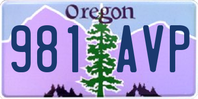 OR license plate 981AVP