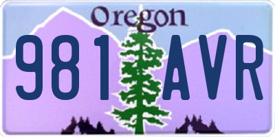 OR license plate 981AVR