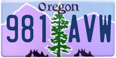 OR license plate 981AVW