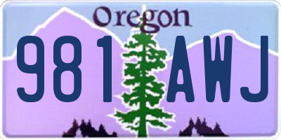 OR license plate 981AWJ