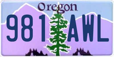 OR license plate 981AWL