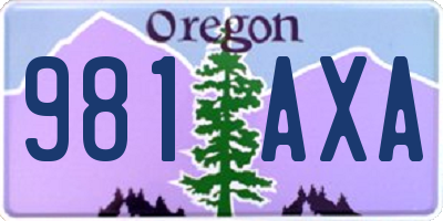 OR license plate 981AXA