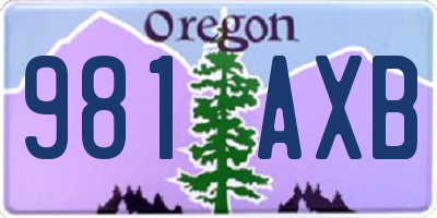 OR license plate 981AXB