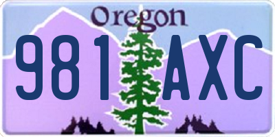 OR license plate 981AXC
