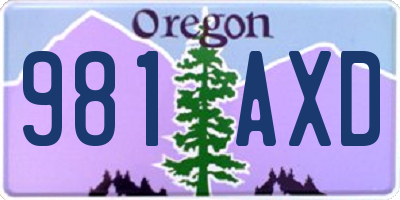 OR license plate 981AXD