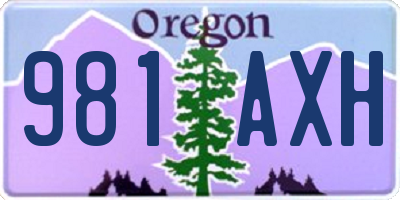 OR license plate 981AXH