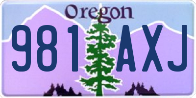 OR license plate 981AXJ