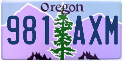 OR license plate 981AXM