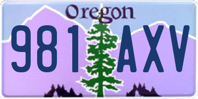 OR license plate 981AXV