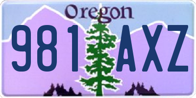 OR license plate 981AXZ