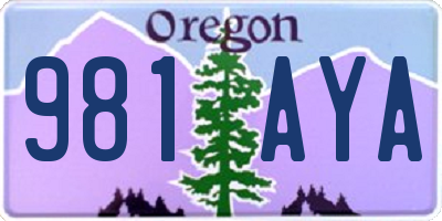 OR license plate 981AYA