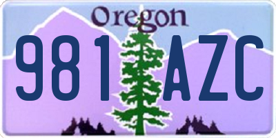 OR license plate 981AZC