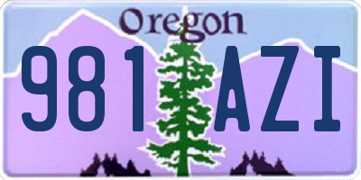 OR license plate 981AZI