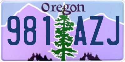 OR license plate 981AZJ